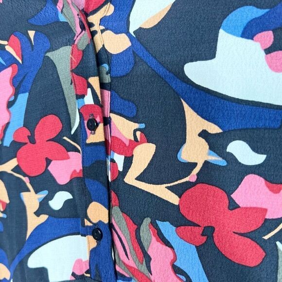 Ba&sh Shirt Dress Womens Medium Multicolor Catty Floral Long Sleeve Artsy - Picture 9 of 12